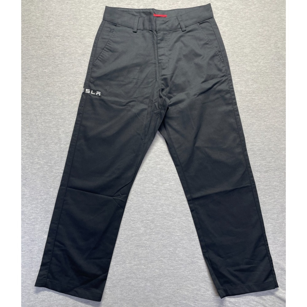 Tesla Motors Employee Uniform Chino Pants Mens 32x28 Black Straight Leg Workwear